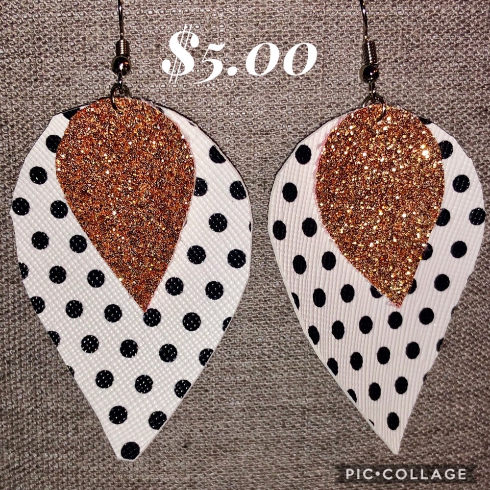 Faux leather earrings